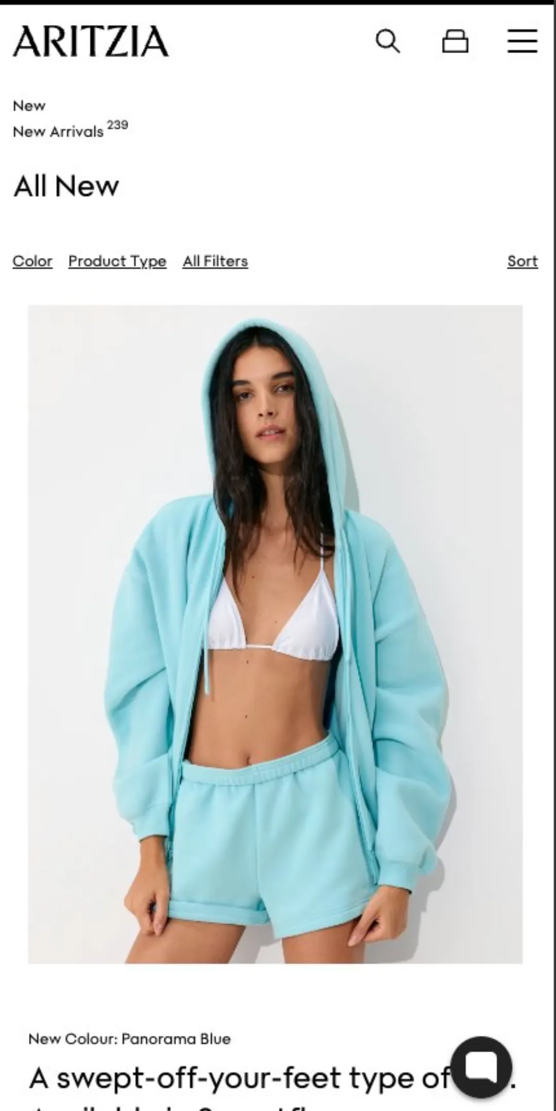 Aritzia ürün / koleksiyon sayfası