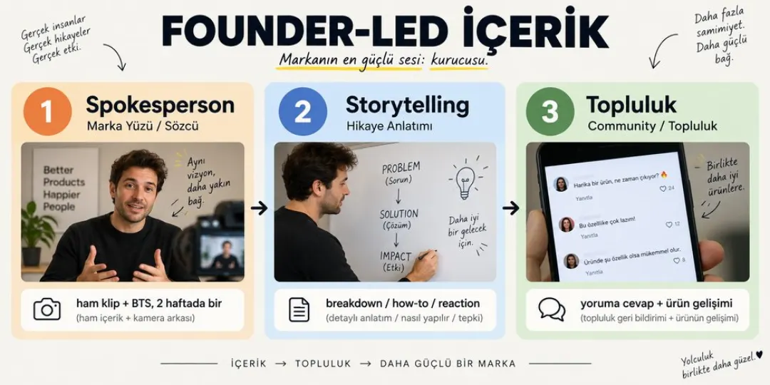 Founder-led içerik stratejisinin üç adımı: Spokesperson, Storytelling, Topluluk