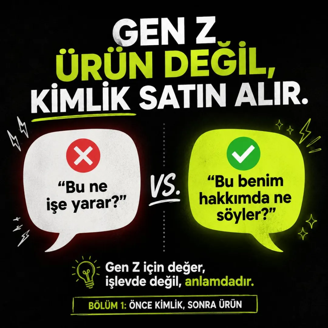 Tez kartı: “Bu ne işe yarar?” (❌) ile “Bu benim hakkımda ne söyler?” (✅) balonlarının karşılaştırması