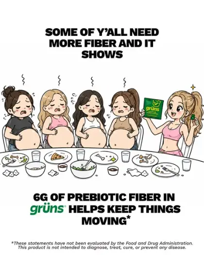 Grüns Meta reklamı: Some of y'all need more fiber and it shows, şişkin karınlı kadınlar çizimi