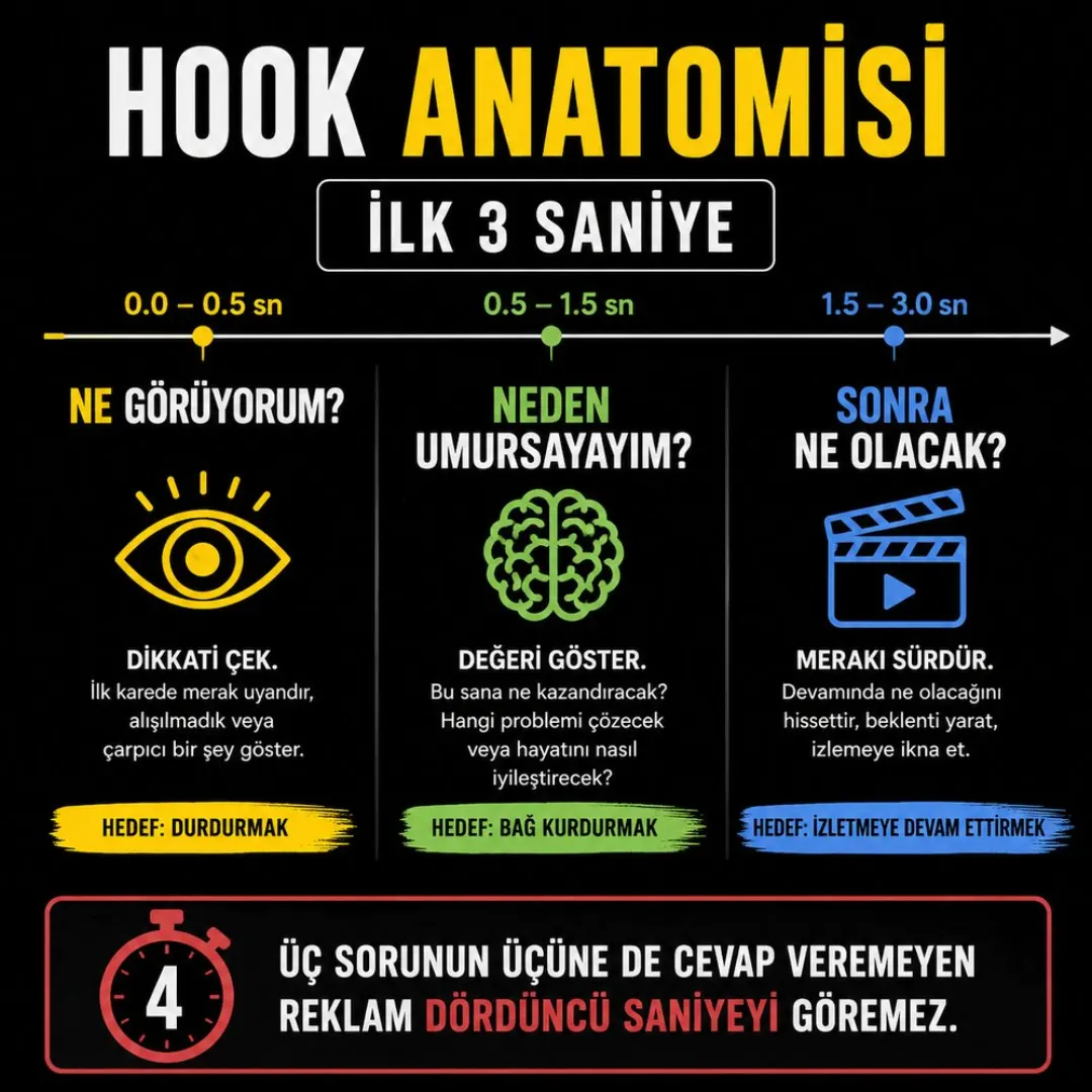 Hook anatomisi kartı: ilk 3 saniyenin cevaplaması gereken üç soru