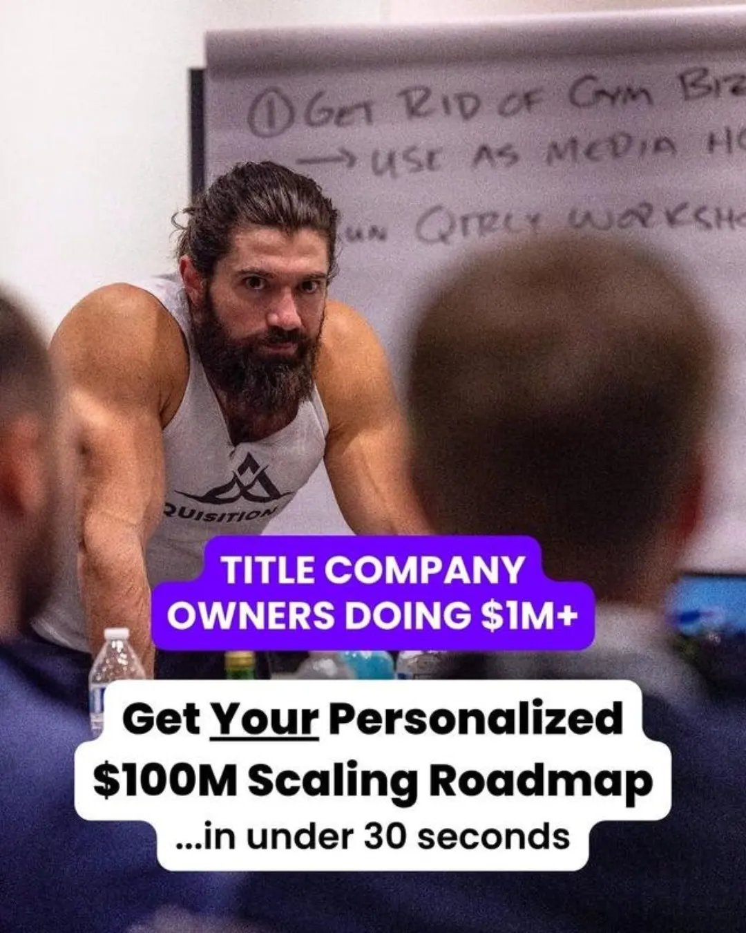 B2B reklamı: “Title company owners doing $1M+” başlığıyla kitleyi doğrudan çağıran kare