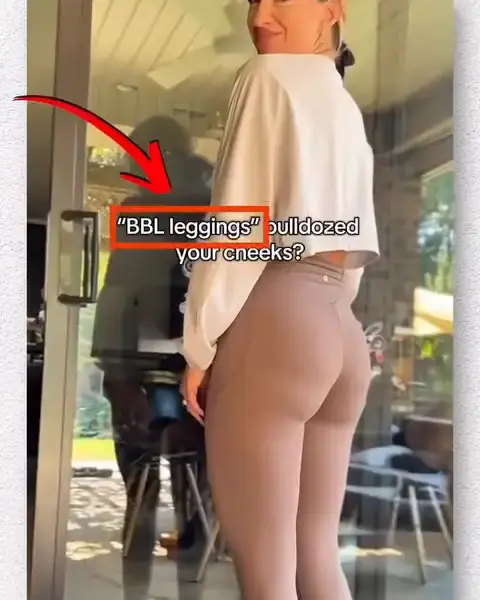 Halara creator videosu: BBL leggings bulldozed your cheeks? yazısı kırmızı çerçeveli